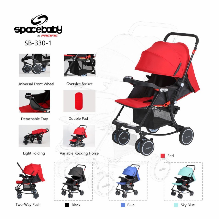 SPACEBABY Baby Stroller SB 329-1 SB 330-1 SB 325-1 SPACE BABY SB 329-1 SB 330-1  SB325-1 Baby Stroller Grande 268 Kereta Dorong Bayi PLIKO