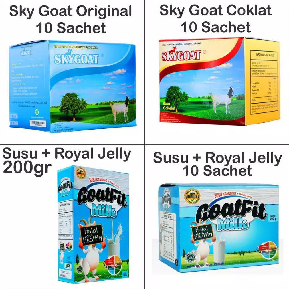 

READY BAYAR DITEMPAT Susu Kambing ettawa plus Royal jelly GOATFIT | SG SACHET | Al Hijaz | attaubah
