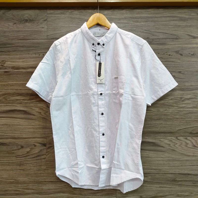 Kemeja Pria Kasual Concept Original Putih Lengan Panjang Lengan 3/4 Lengan Pendek Zipper Kaancing Fu