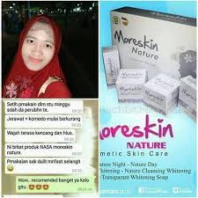 Paket perawatan wajah moriskin Nasa, cream wajah glowing, cream pencerah wajah, cream awet muda