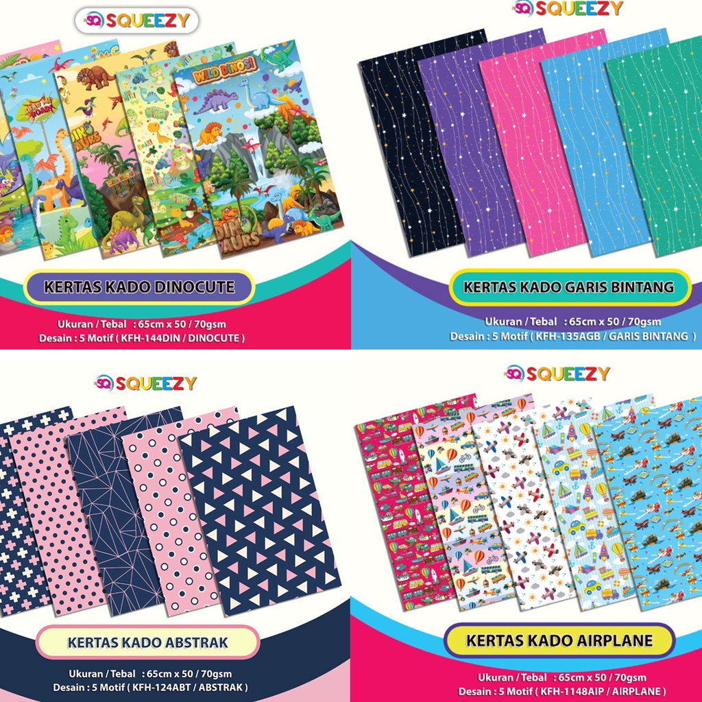 

KERTAS KADO Aneka Motif Karakter Anak Lucu