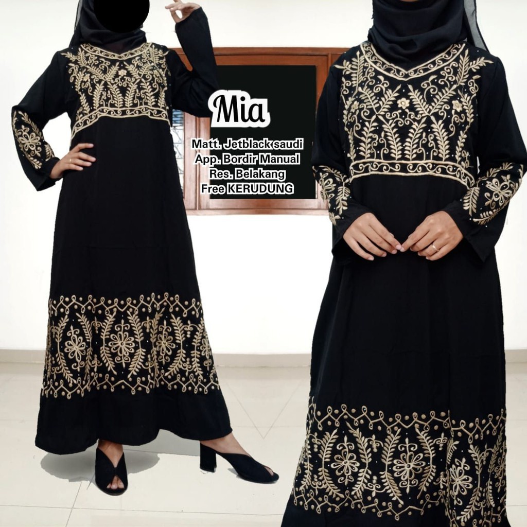 GAMIS WANITA TERBARU /HITAM/JUBAH ARAB/ GAMBAR 99% SAMA 79
