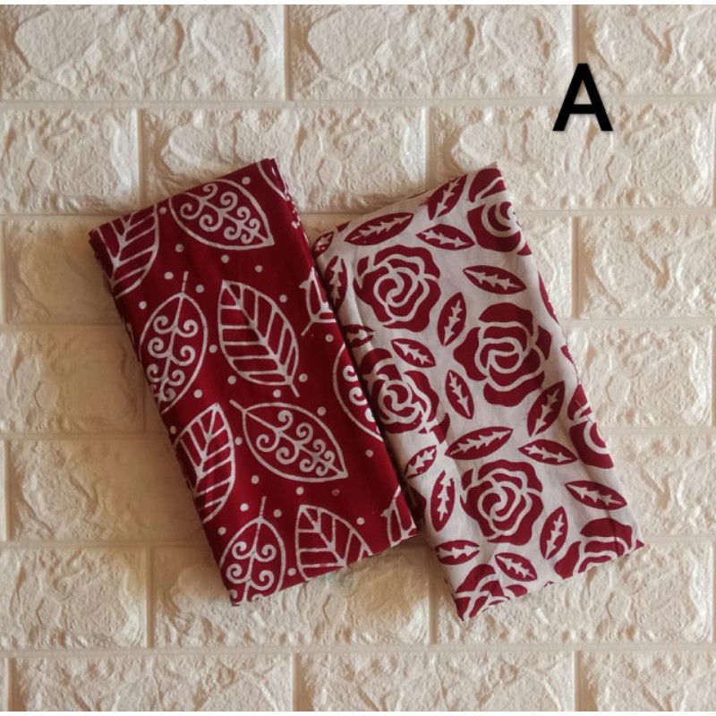 Kain Batik Cap Garutan Warna Merah Maroon Shopee Indonesia