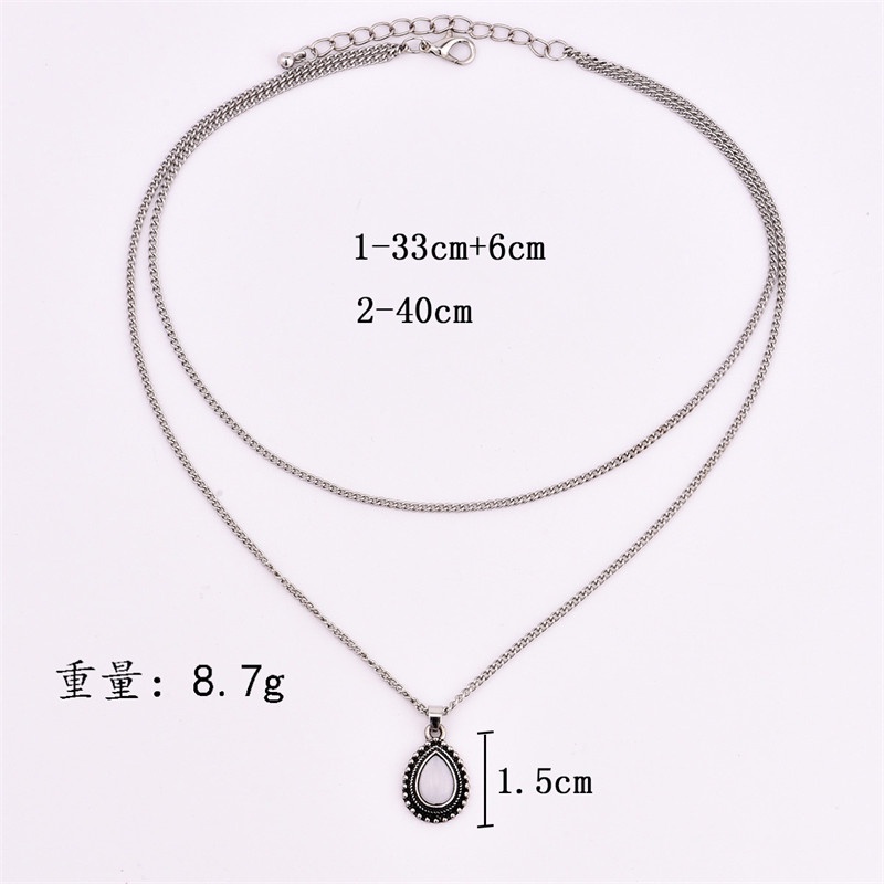 Set Kalung Multilayer Dengan Liontin Water Drop Untuk Wanita