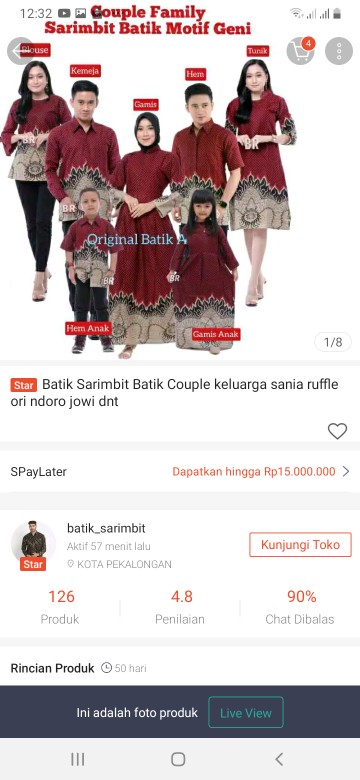 Batik Sarimbit Batik Couple Keluarga Sania Ruffle Ori Ndoro Jowi Dnt