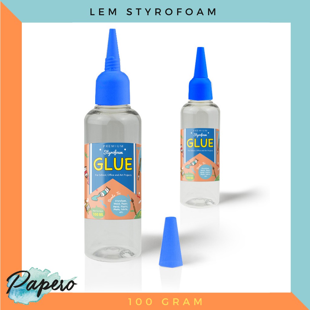 

Lem Styrofoam / Kertas Bening 100ml Tutup Corong
