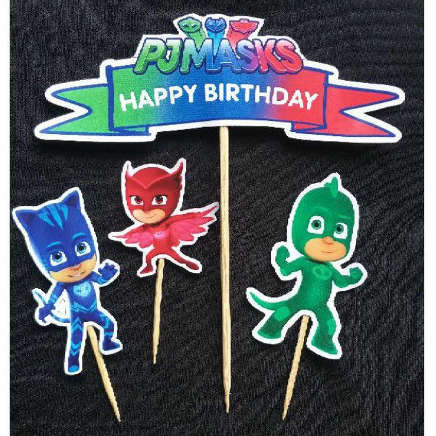 

TOPPER CAKE CUSTOM TOPPER ULANG TAHUN / HIASAN KUE PJMASKS