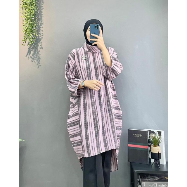 Oversize Tunik Bahan Peach Mango