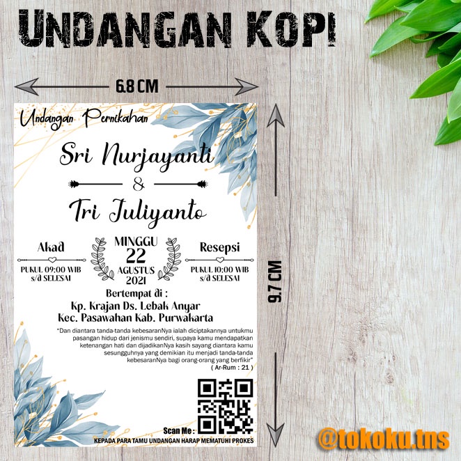 UNDANGAN MINI/UNDANGAN KOPI/UNDANGAN PERNIKAHAN/UNDANGAN KHITAN