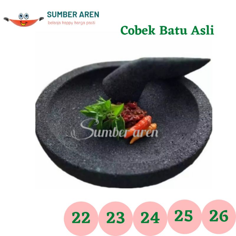 Cobek + Ulekan Cobek Batu Cobek Batu Asli Coet Gunung Batu Asli 1 set
