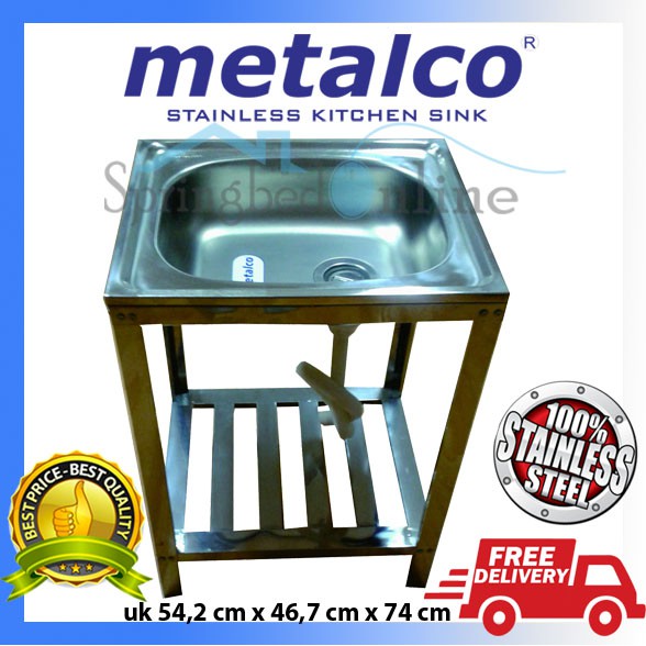 Bak Cuci Piring Metalco Portable Knock Down Stainless Anti Karat Portable Tanpa Sayap Harga Pabrik