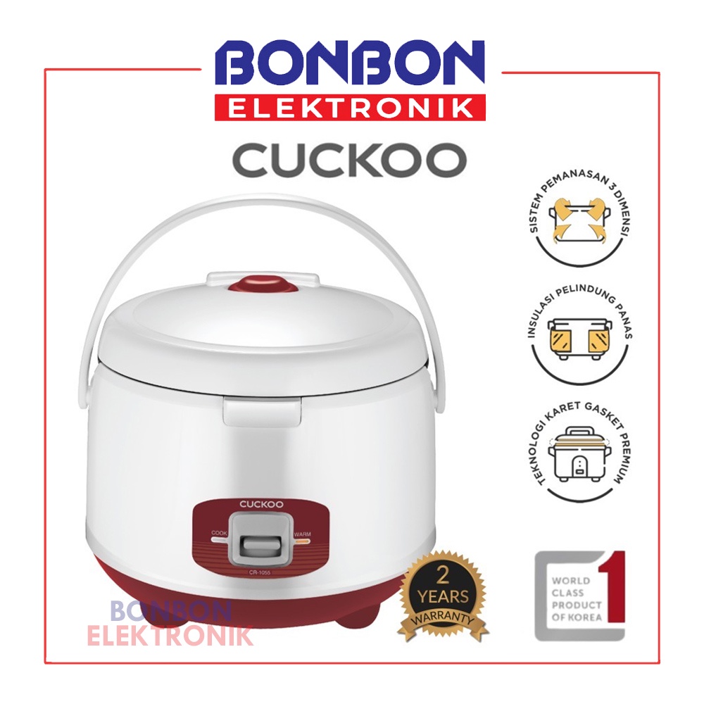 CUCKOO Rice Cooker Mechanical CR-1055/RD 1.8L No.1 in Korea 1055RD