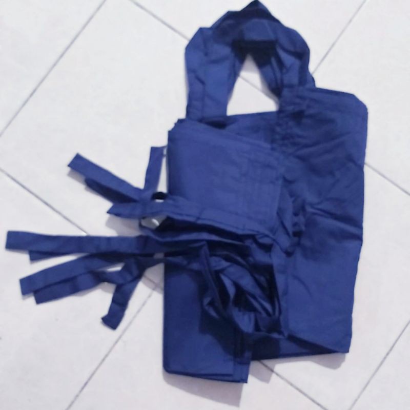 APRON PANJANG KATUN BIRU TUA