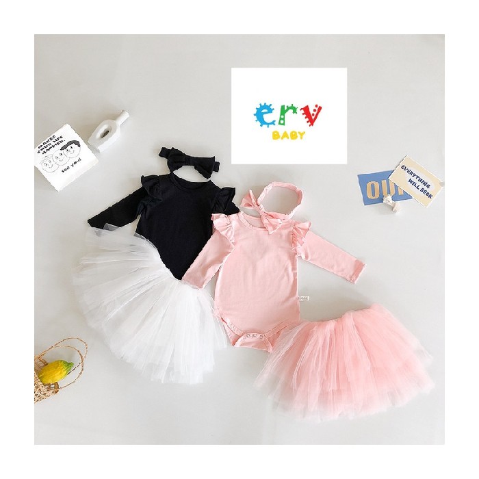 Unik BAJU BAYI PEREMPUAN  JUMPER BAYI PEREMPUAN SET DGN ROK TUTU  BANDANA Murah