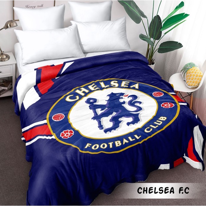 Selimut Dewasa Selimut ASLI INTERNAL Terlaris Uk 160x200cm Motif Chelsea F.C(X9D2) Selimut Tebal Dew