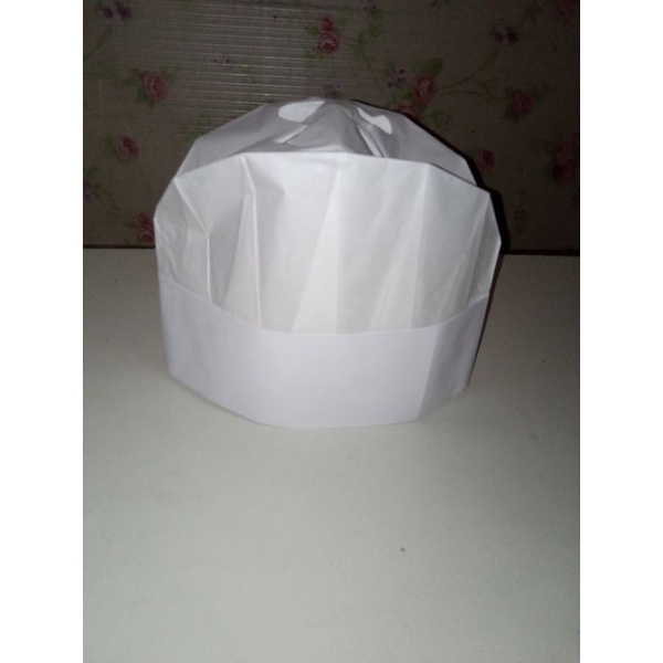 paper chef hat oval 20cm 10 pcs topi koki kertas oval