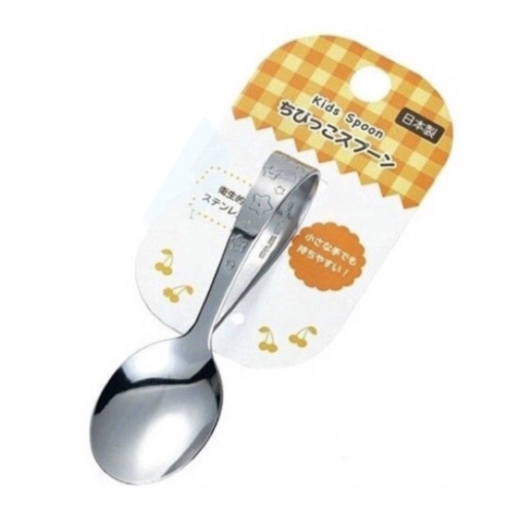 Made in Japan Training Spoon Fork Round Baby Blw Sendok Makan Anak Belajar Stainless Steel Toddler Kecil