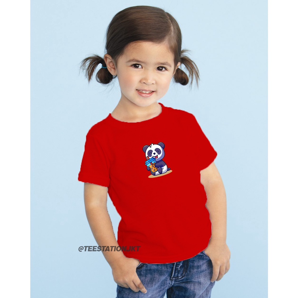 PANDA BOBA KIDS LUCU KAOS ATASAN BAJU T-SHIRT FASHION ANAK PEREMPUAN LAKI-LAKI COWOK CEWEK KATUN PRE