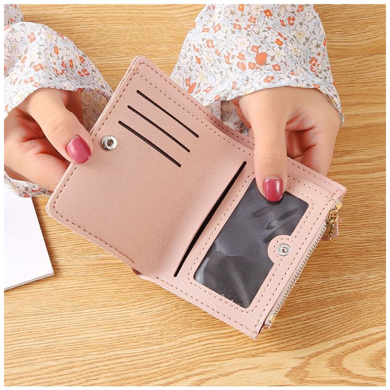 ZY 53  Dompet Lipat Mini Wanita Motif bunga Import