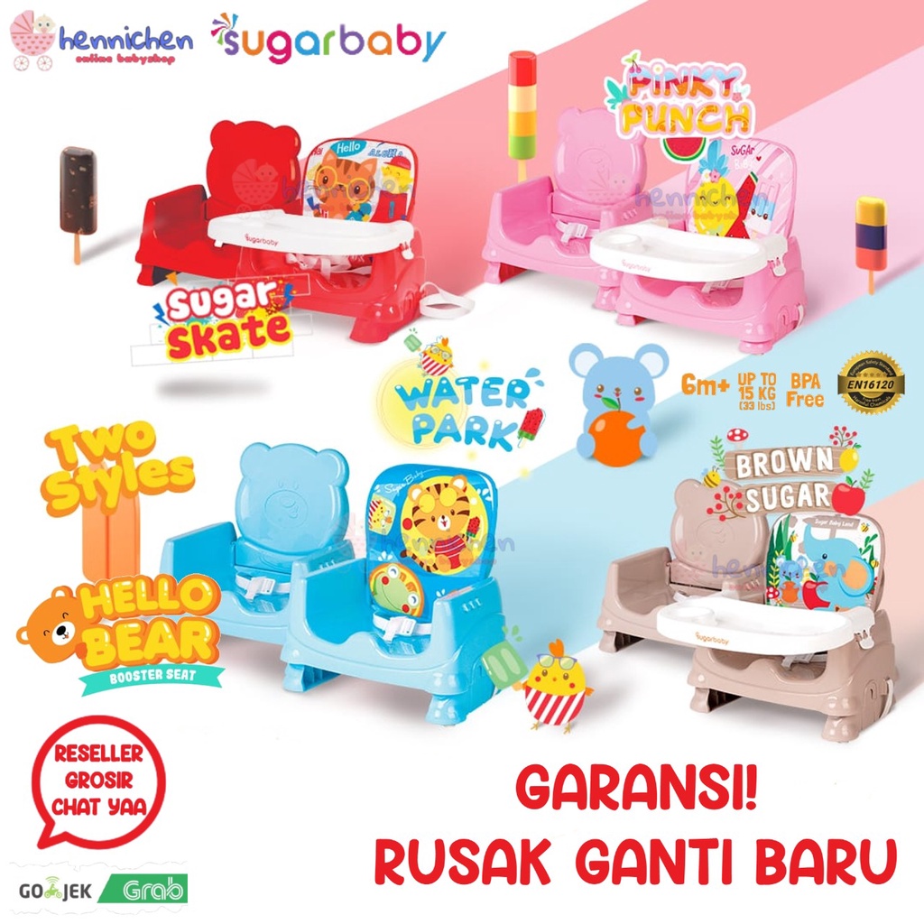 TERMURAH 2kg Kursi makan bayi anak SUGARBABY BOOSTER SEAT Folding Seat Sugar Baby Sit on Me/ 4IN1 FOLDED BOOSTER  &amp; CHAIR /Simson Smart Chair