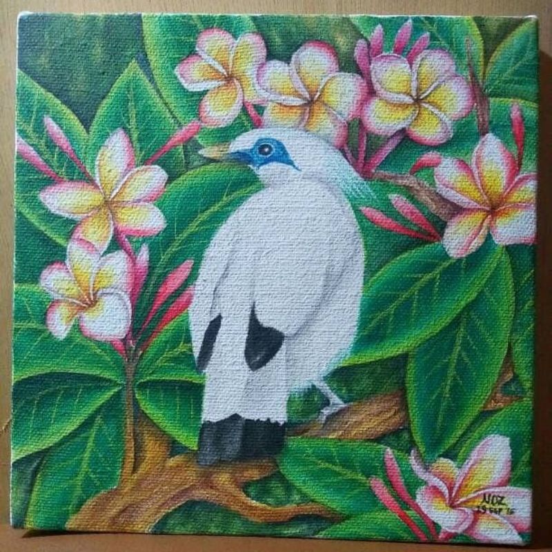 Lukisan minimalis jalak Bali