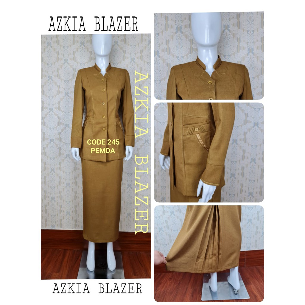 Blazer pemda terang 245 setelan Rok Dan Celana-seragam Guru dan PNS-Pakaian Pemda terbaru-blazer terbaru