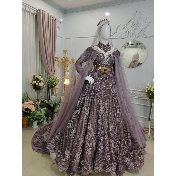 GAUN PENGANTIN BARBIE TILE AKAR TRIDI//GAUN WEDDING MEWAH//GAUN BEREKOR