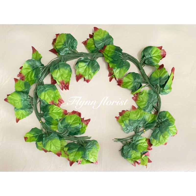 Daun Rambat Waru (lusinan) Daun Artificial / Daun Dekorasi / Daun Plastik / Daun Pernikahan