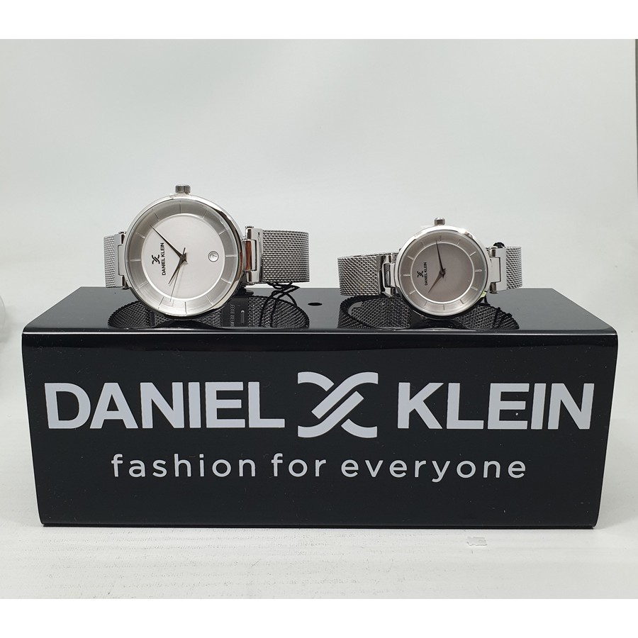 Daniel Klein DK11917-1 M/L Silver Jam Tangan Couple Original