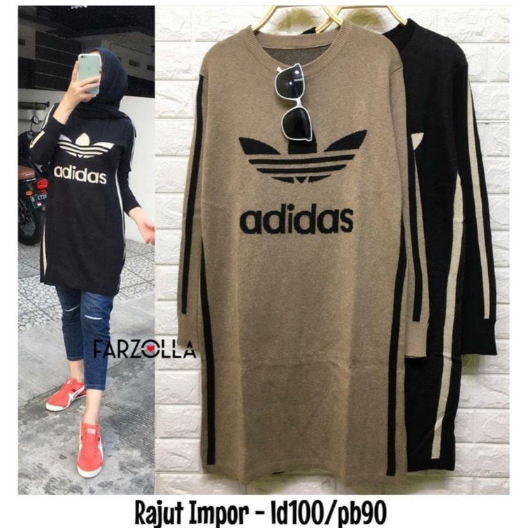 ADIDAS RAJUT//TUNIK DRESS RAJUT PREMIUM IMPORT BY FARZOLLA