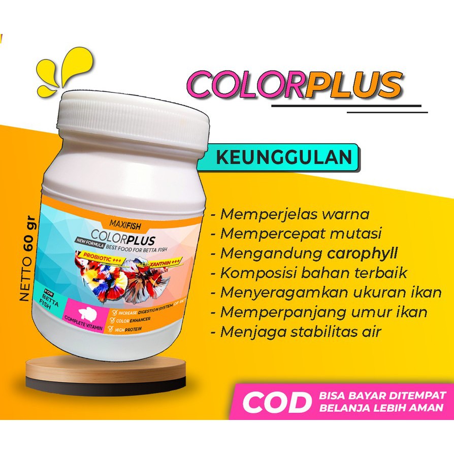 COLORPLUS Pelet Ikan Cupang Guppy