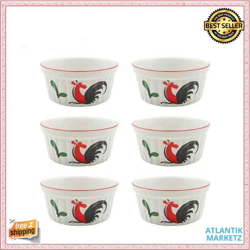 Mangkok Ramekin Motif Ayam Jago /KUKURUYUK
