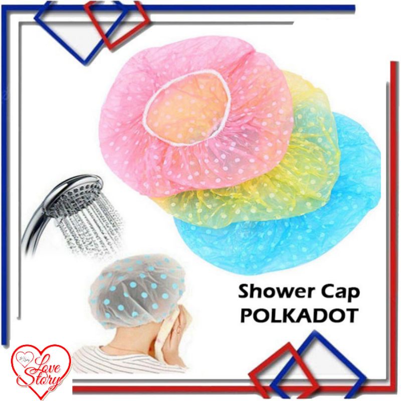 Shower Cap POLKADOT / Topi Mandi / WaterProof