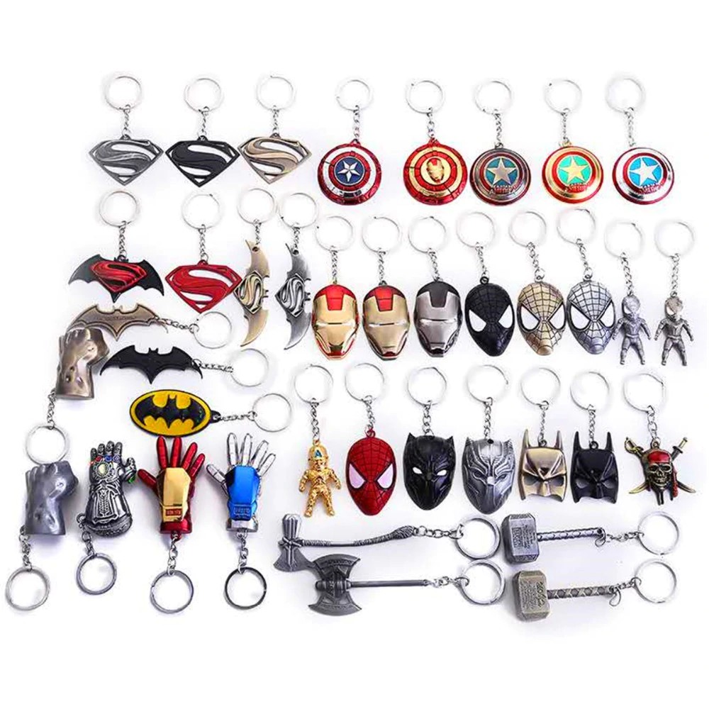 PROMO BESAR 2019 Metal Marvel Avenger Captain America Shield Keychain Spider man Iron man Mask