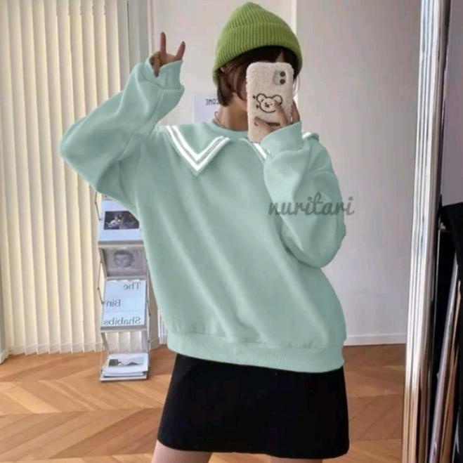 [MLA. 741904] PULMA TOP CREWNECK KERAH OVERSIZE SWEATER WANITA