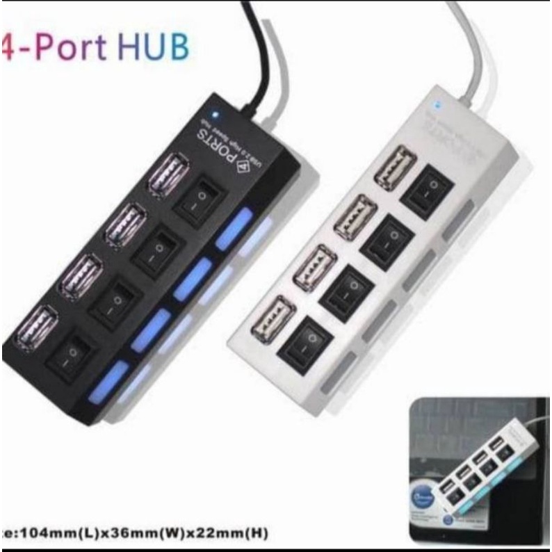 USB Hub 4 port Colokan USB isi 4 atau 7 dengan saklar on off USB HUB 4 port 7 port