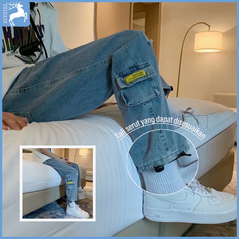 Celana jens pria sobek jeans korean style pria jeans biru ankel pants pria celana sobek celana trend pria celana jeans