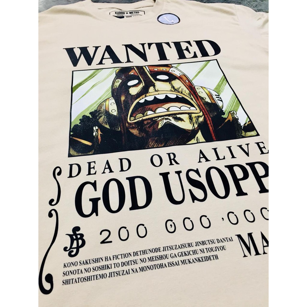 Tshirt God Usopp Wanted Mugiwara Onepiece Anime Manga Premium