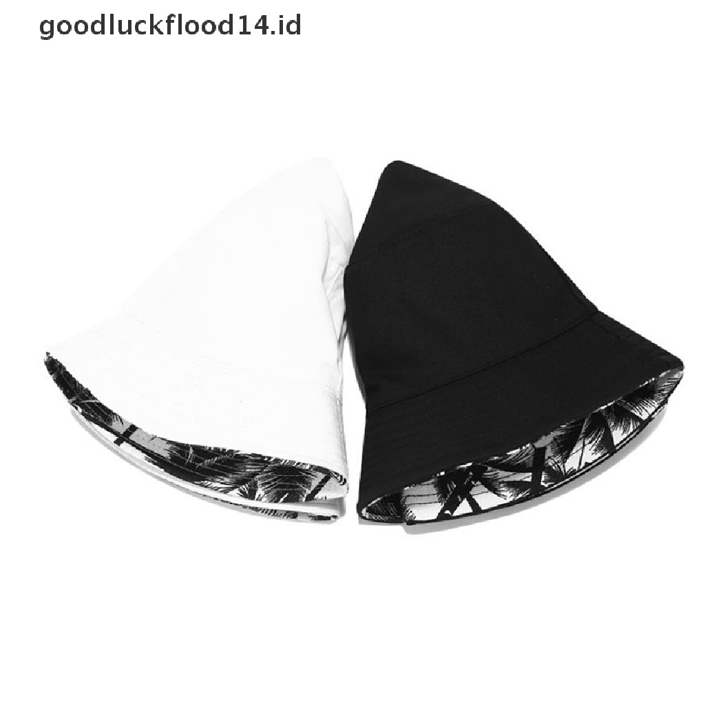 [OOID] Two Side Bucket Hat For Men Women Hip Hop Fisherman Hat Adult Summer Flat Cap ID