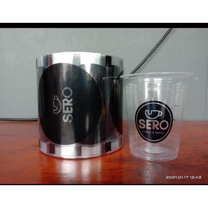 Sablon Cetak Lid Sealer Cup Roll Custom Logo Premium Murah - Plastik Pres Penutup Gelas Kopi Boba Es