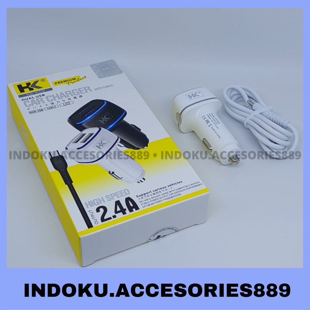 Saver Mobil/Car Charger HK-K08/K09 With Cable High Speed 2.4A