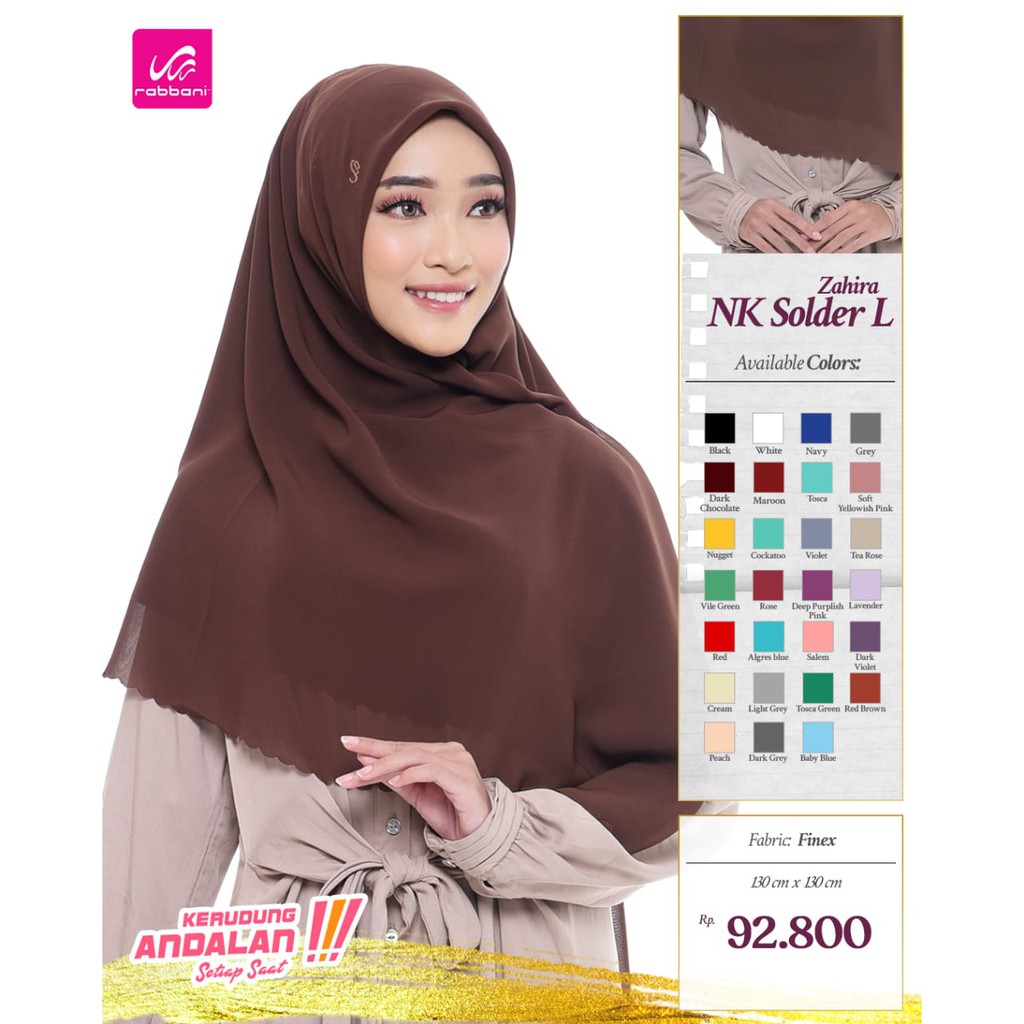 Rabbani - Kerudung Segiempat Zahira NK Solder L