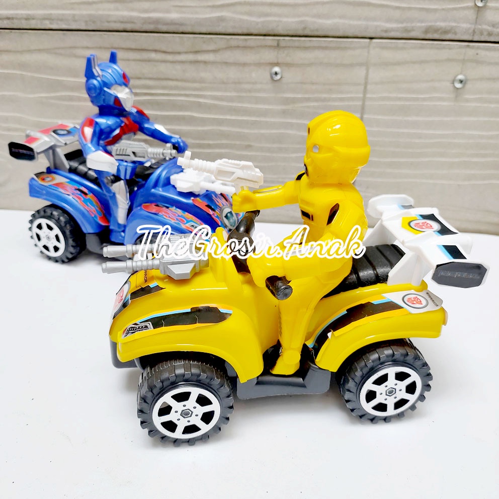 4 Wheels Robot Motorcycle Mainan Sepeda Motor ATV Transformers Bumblebee Optimus Prime