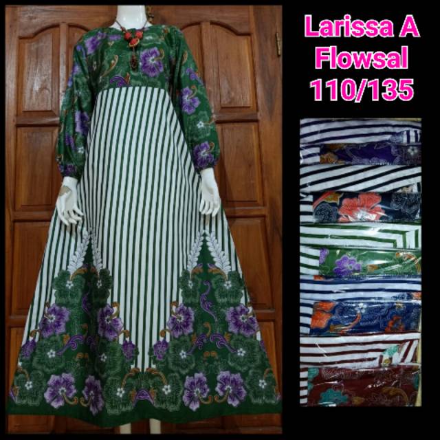 LARISSA DASTER RAYON - baju rumah santai busui kekinian longdress lengan panjang payung murah flowsa