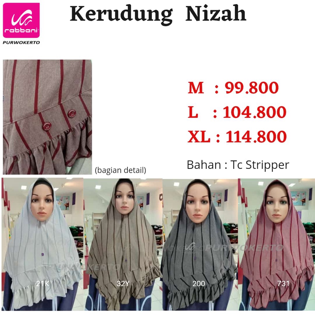 KERUDUNG INSTAN RABBANI NIZAH - JILBAB RABBANI NIZAH