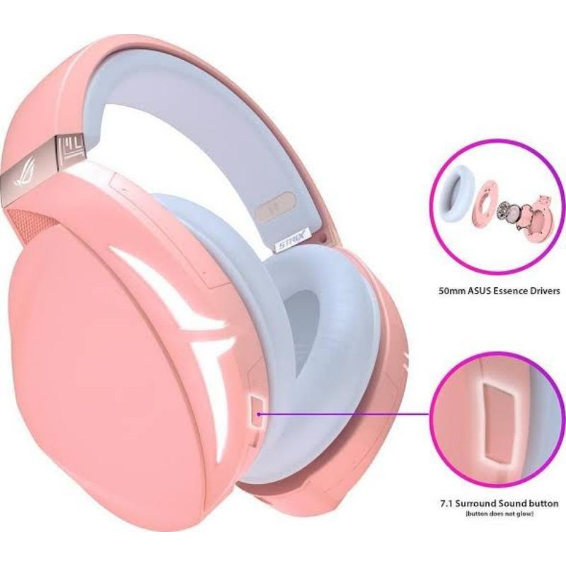 Headset Gaming ASUS ROG Strix Fusion 300 PNK LTD 7.1 Headset PINK - Headphone Gaming PINK