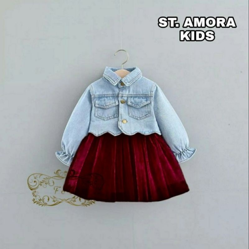 Rok Anak Baju Anak Perempuan Setelan Anak Keren Setelan 3in1 Tile Amora Kid Usia Anak 2-4 Tahun