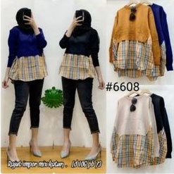 Blouse rajut import mix katun ld 106 cm