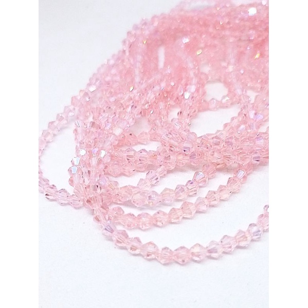 Kristal Kerucut Soft Pink Bening 4 mm