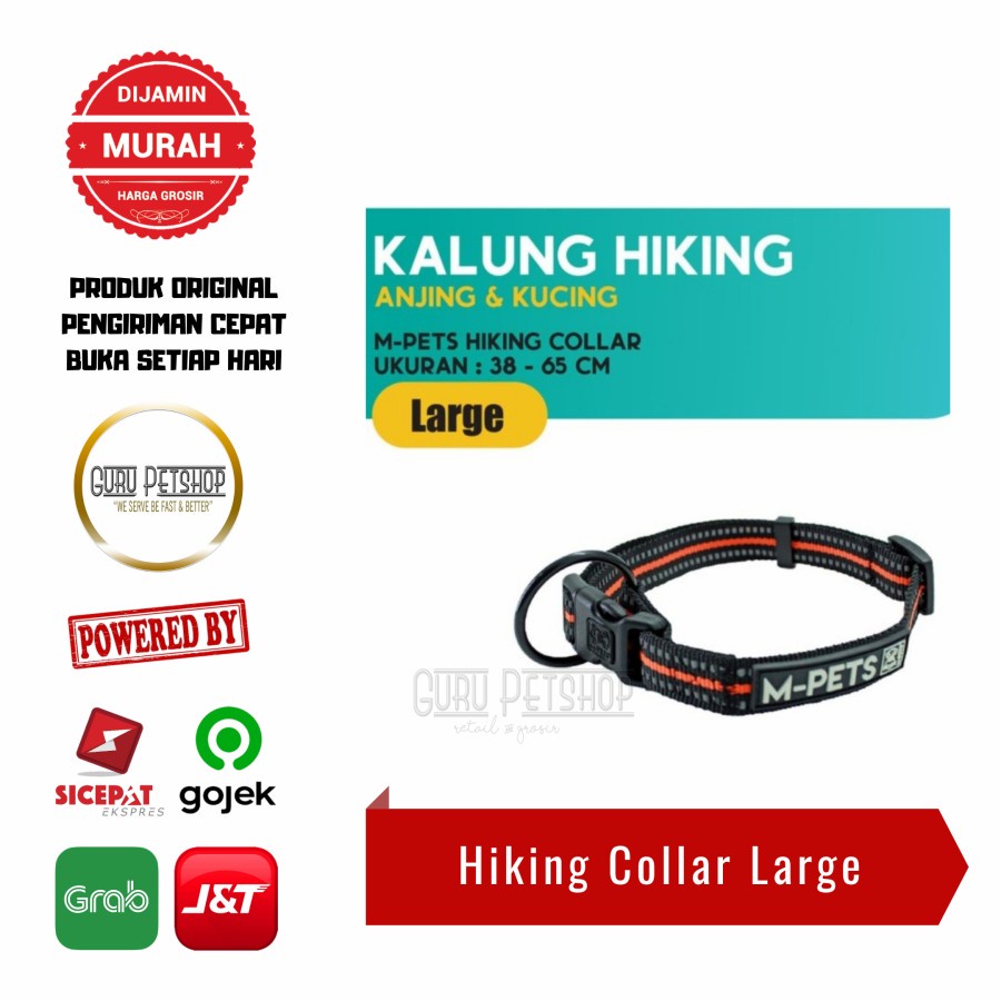 Kalung Anjing M-Pets Hiking Collar - Large 38-65cm Dog Collar